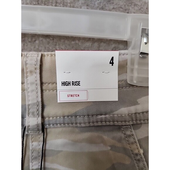 Express High Rise Denim Skirt Womens 4 Beige Gray Camo Stretch NEW - Picture 5 of 11